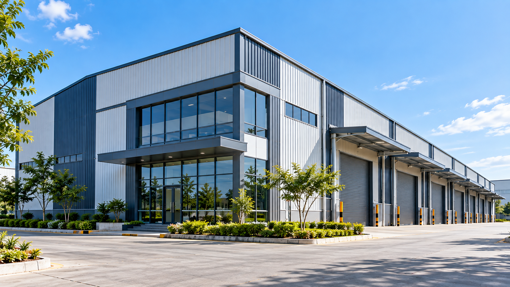 Illustrative Pre-Engineered Factory Building for industrial manufacturing