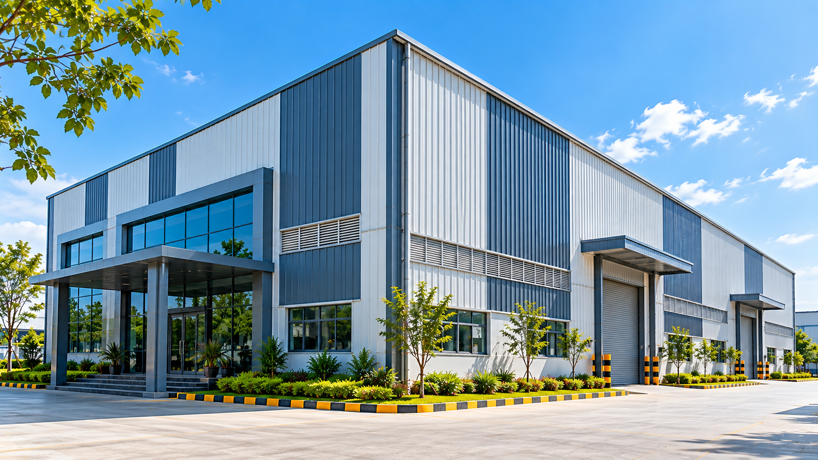 Illustrative curved industrial roofing for an Archroof Trussless Roofing project enquiry
